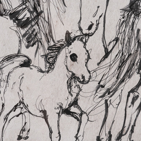 Pony Sketches II by Mercana Studio Hand-Embellished Framed Artwork Matted under Glass from Mercana - Luna Furniture