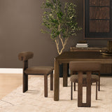 Tribeca Curve Open Back Mocha Fabric Tripod Frame Dining Chair, Set of 2 from Mercana - Luna Furniture