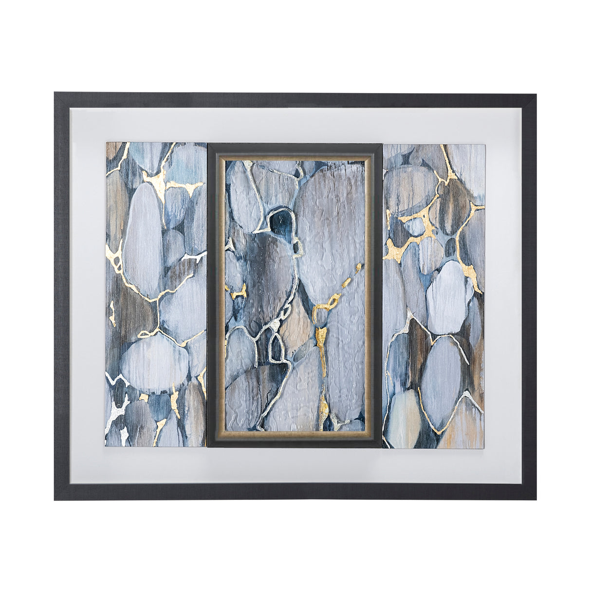River Rocks by Liz Jardine a Hand Embellished Textured Framed Art Print Matted under Glass from Mercana - Luna Furniture