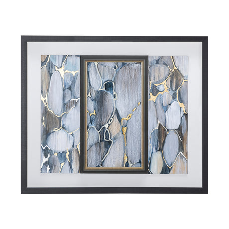 River Rocks by Liz Jardine a Hand Embellished Textured Framed Art Print Matted under Glass from Mercana - Luna Furniture