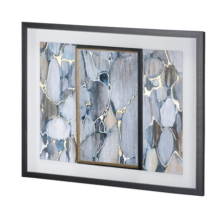 River Rocks by Liz Jardine a Hand Embellished Textured Framed Art Print Matted under Glass from Mercana - Luna Furniture