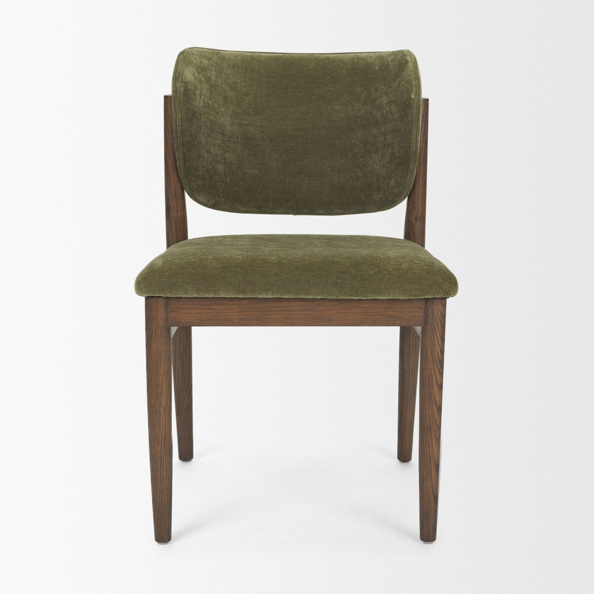 Cline Moss 008 Olive Fabric Upholstered and Brown Wood Dining Chair, Set of 2 from Mercana - Luna Furniture