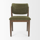 Cline Moss 008 Olive Fabric Upholstered and Brown Wood Dining Chair, Set of 2 from Mercana - Luna Furniture