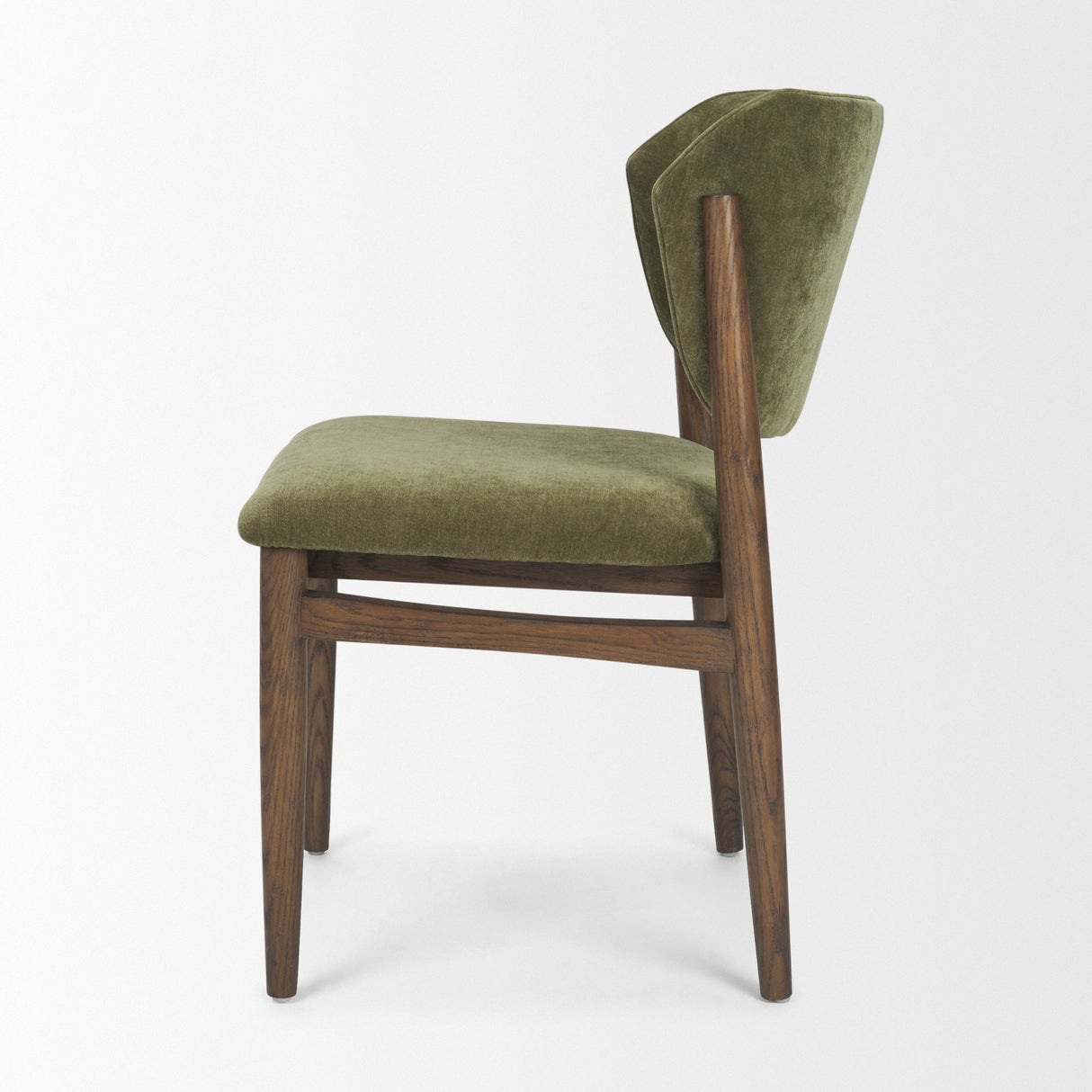 Cline Moss 008 Olive Fabric Upholstered and Brown Wood Dining Chair, Set of 2 from Mercana - Luna Furniture