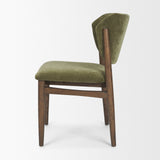 Cline Moss 008 Olive Fabric Upholstered and Brown Wood Dining Chair, Set of 2 from Mercana - Luna Furniture
