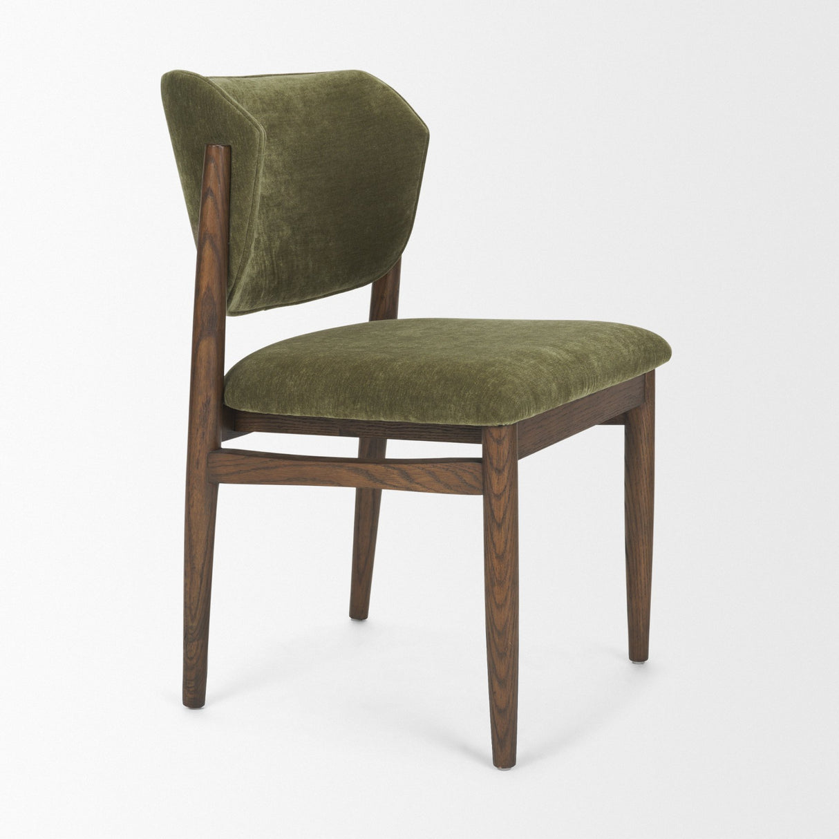 Cline Moss 008 Olive Fabric Upholstered and Brown Wood Dining Chair, Set of 2 from Mercana - Luna Furniture