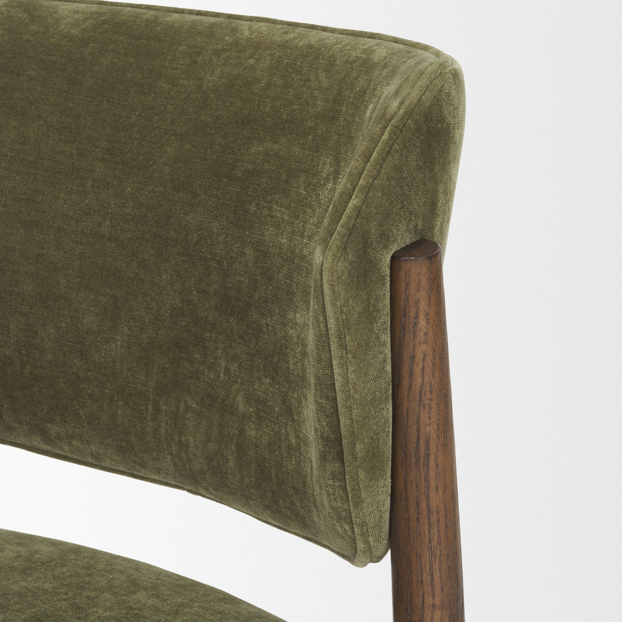 Cline Moss 008 Olive Fabric Upholstered and Brown Wood Dining Chair, Set of 2 from Mercana - Luna Furniture