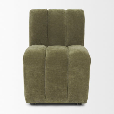 Wilkins Moss Olive Fabric Upholstered Dining Chair from Mercana - Luna Furniture