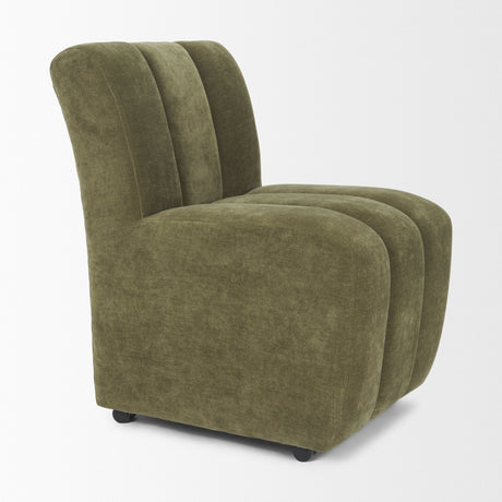 Wilkins Moss Olive Fabric Upholstered Dining Chair from Mercana - Luna Furniture