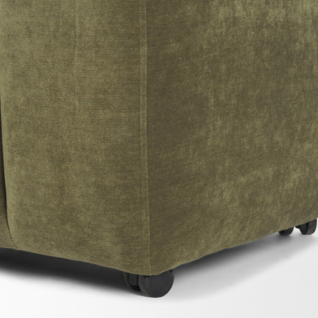 Wilkins Moss Olive Fabric Upholstered Dining Chair from Mercana - Luna Furniture