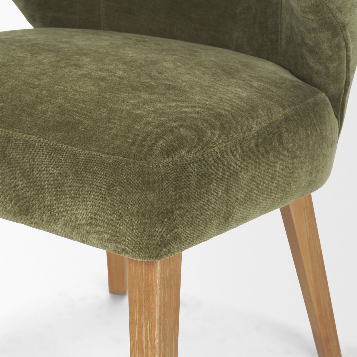 Niles 22.5L x 24.5W x 32H Moss Olive Fabric Seat W/ Mid Brown Wooden Legs Wingback Dining Chair from Mercana - Luna Furniture