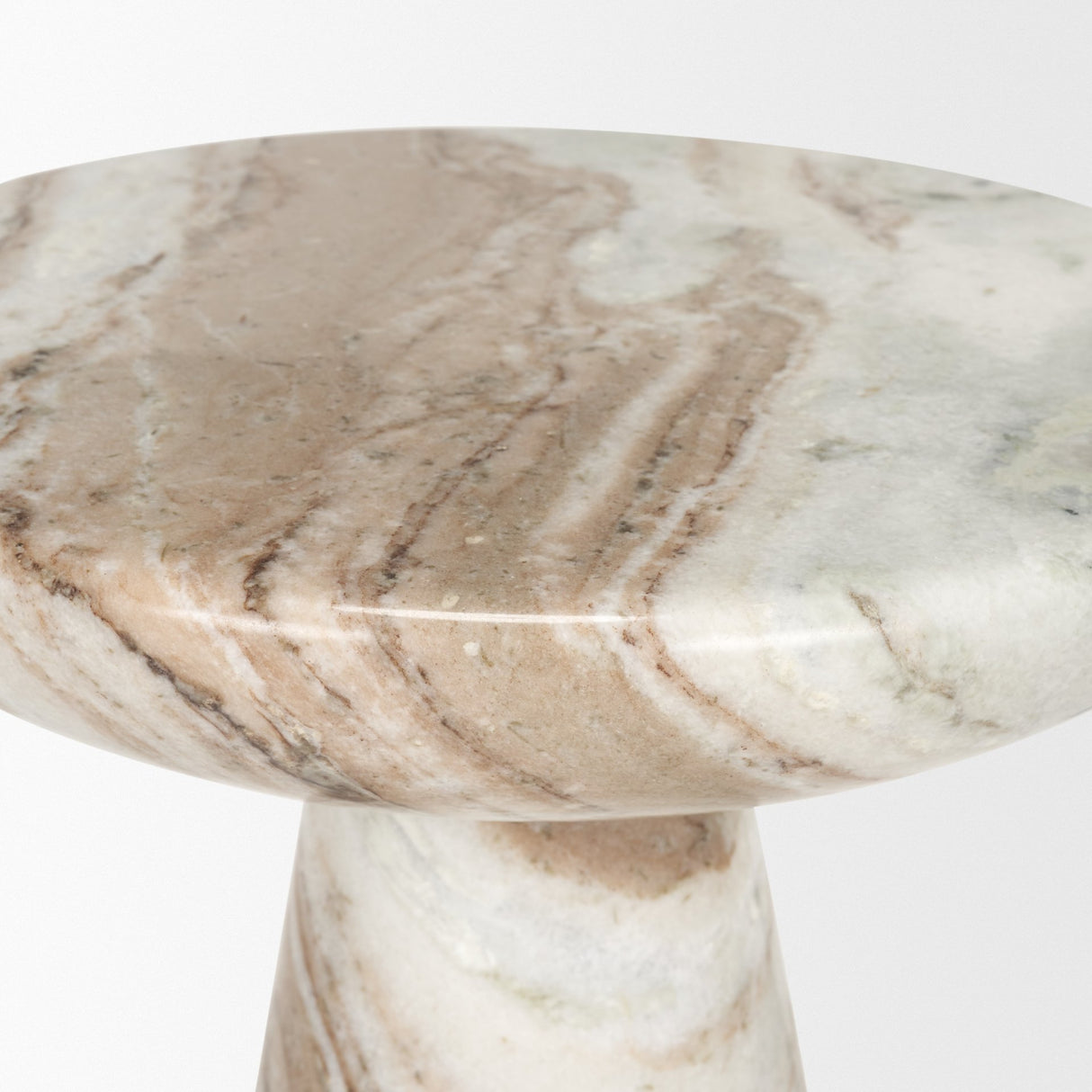 Bellancia Rosa Pink Marble Pedestal Side Table from Mercana - Luna Furniture