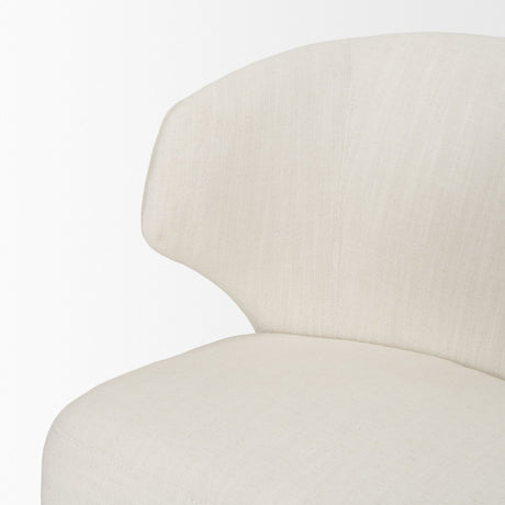 Niles 22.5L x 24.5W x 32H Cream Fabric Seat W/ Dark Brown Wooden Legs Wingback Dining Chair from Mercana - Luna Furniture
