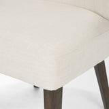 Niles 22.5L x 24.5W x 32H Cream Fabric Seat W/ Dark Brown Wooden Legs Wingback Dining Chair from Mercana - Luna Furniture