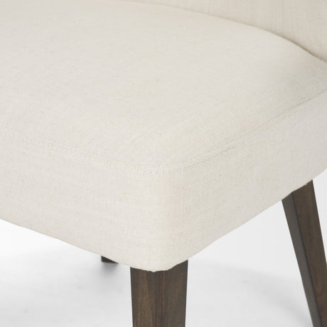Niles 22.5L x 24.5W x 32H Cream Fabric Seat W/ Dark Brown Wooden Legs Wingback Dining Chair from Mercana - Luna Furniture