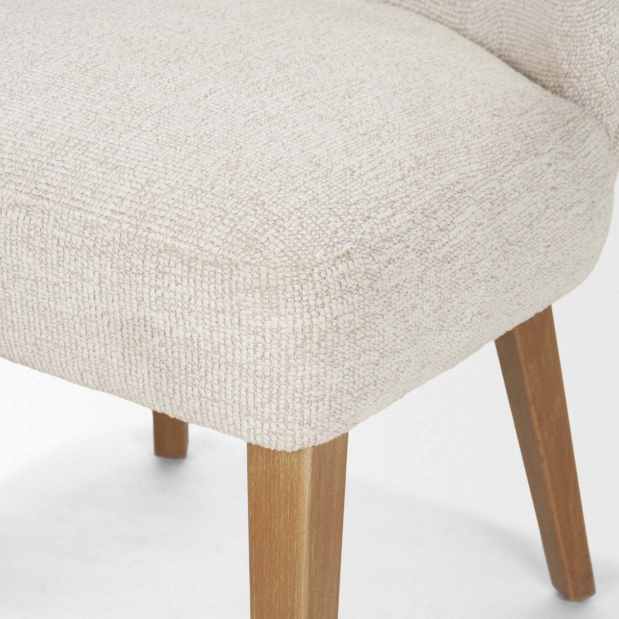 Niles 22.5L x 24.5W x 32H Cream Fabric Seat W/ Med Brown Wooden Legs Wingback Dining Chair (G520-4A) from Mercana - Luna Furniture