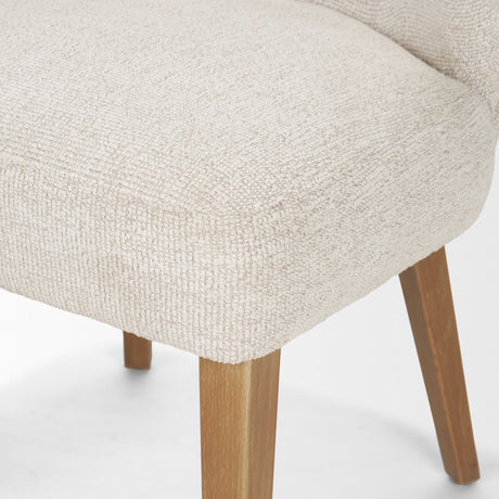 Niles 22.5L x 24.5W x 32H Cream Fabric Seat W/ Med Brown Wooden Legs Wingback Dining Chair (G520-4A) from Mercana - Luna Furniture