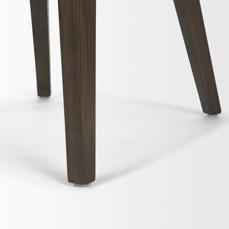 Niles Brown Fabric W/ Dark Brown Wooden Legs Wingback Dining Chair from Mercana - Luna Furniture