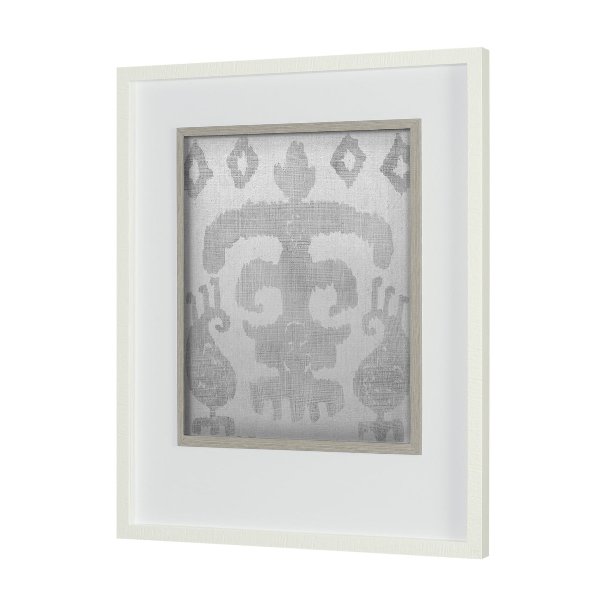 Shadow Ikat III by Chariklia Zarris a Hand Embellished Textured Framed Art Print Matted under Glass from Mercana - Luna Furniture