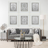 Shadow Ikat III by Chariklia Zarris a Hand Embellished Textured Framed Art Print Matted under Glass from Mercana - Luna Furniture