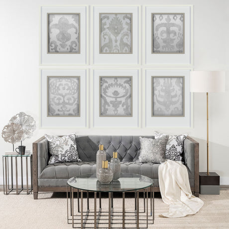 Shadow Ikat V by Chariklia Zarris a Hand Embellished Textured Framed Art Print Matted under Glass from Mercana - Luna Furniture