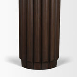 Marbrello Pink Marble Top Dark Brown Fluted Wood Half Moon Console Table Top from Mercana - Luna Furniture