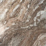 Marbrello Pink Marble Top Dark Brown Fluted Wood Half Moon Console Table Top from Mercana - Luna Furniture