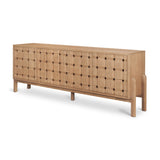 Trellyn Light Brown Solid Wood 4-Door Sideboard with Carved Woven Doors from Mercana - Luna Furniture