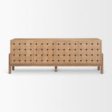 Trellyn Light Brown Solid Wood 4-Door Sideboard with Carved Woven Doors from Mercana - Luna Furniture