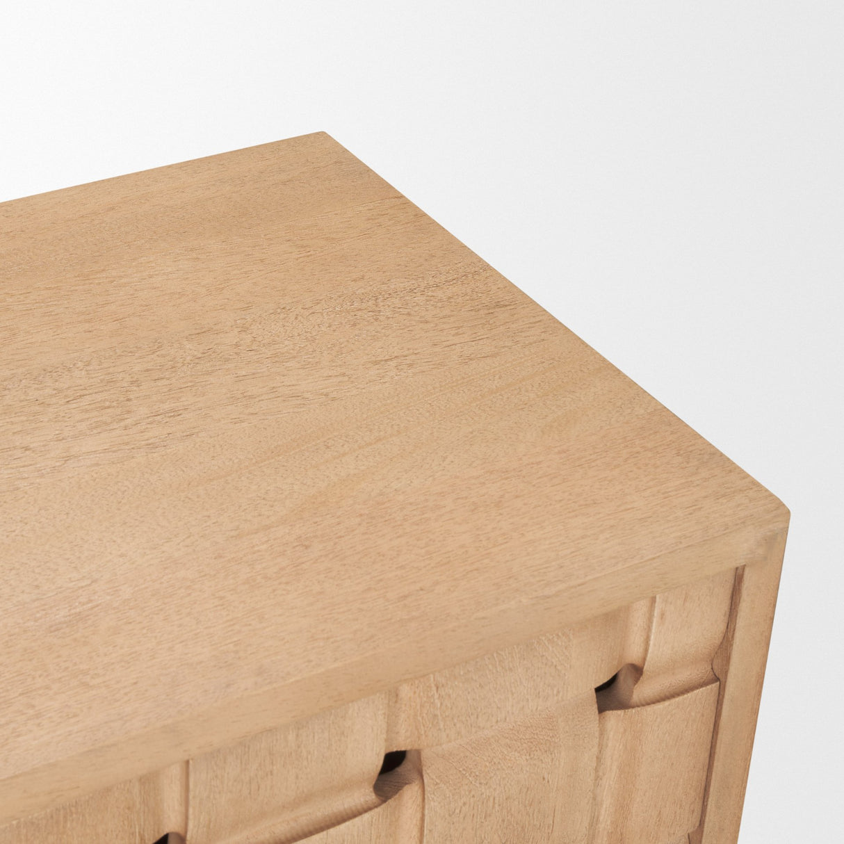 Trellyn Light Brown Solid Wood 4-Door Sideboard with Carved Woven Doors from Mercana - Luna Furniture