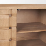 Trellyn Light Brown Solid Wood 4-Door Sideboard with Carved Woven Doors from Mercana - Luna Furniture