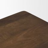 Trellyn Dark Brown Wood w/ Carved Woven Base Square Accent Table from Mercana - Luna Furniture
