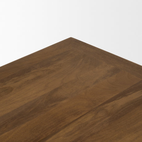 Trellyn 48" Dark Brown Wood w/ Carved Woven Base Square Coffee Table from Mercana - Luna Furniture