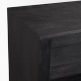 Suri Black Wood w/ Glass 4-Door Closed Sideboard from Mercana - Luna Furniture