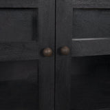 Suri Black Wood w/ Glass 4-Door Closed Sideboard from Mercana - Luna Furniture