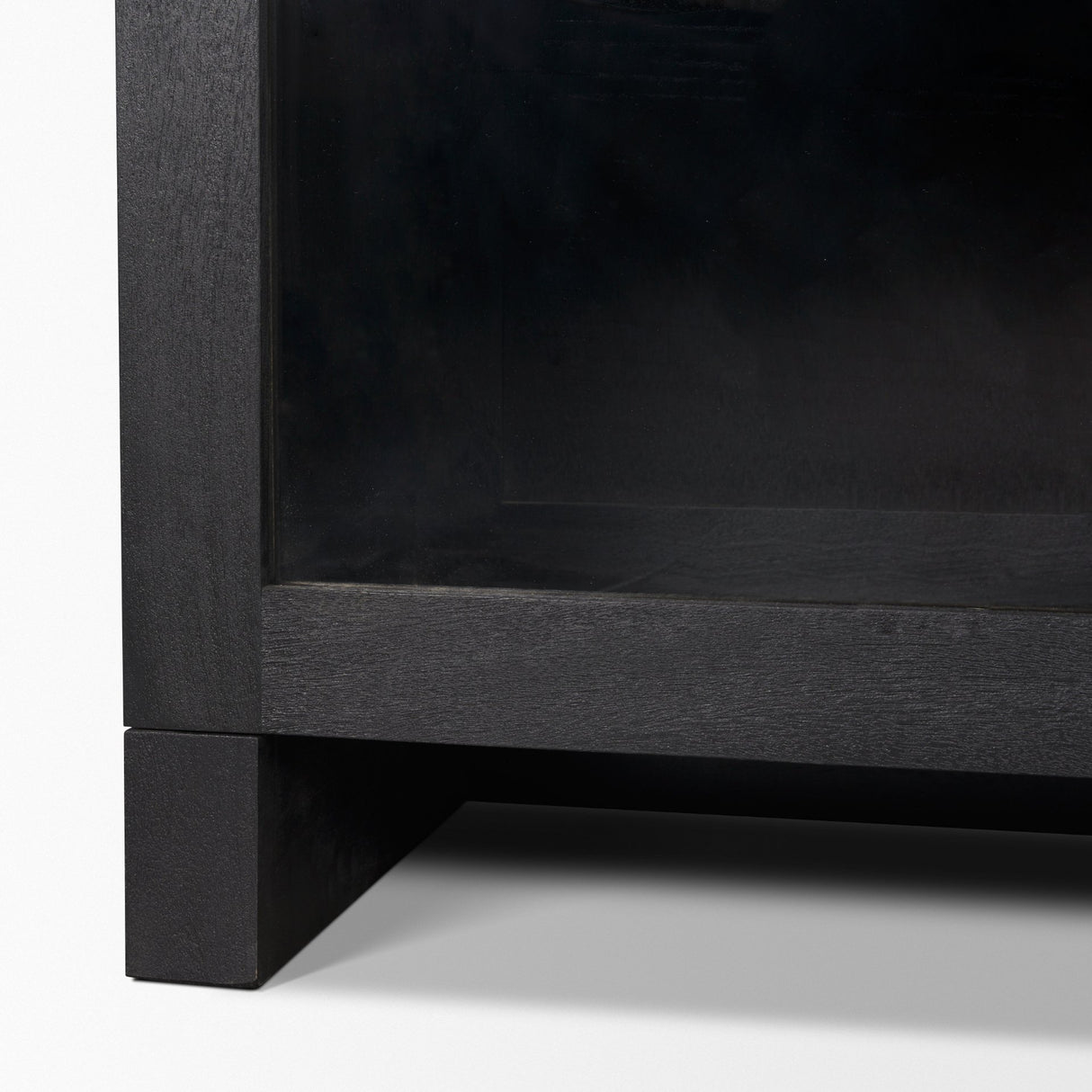 Suri Black Wood w/ Glass 4-Door Closed Sideboard from Mercana - Luna Furniture