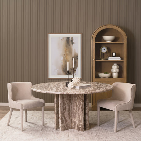 Nolan Slope Cream Chenille Dining Chair, Set of 2 from Mercana - Luna Furniture