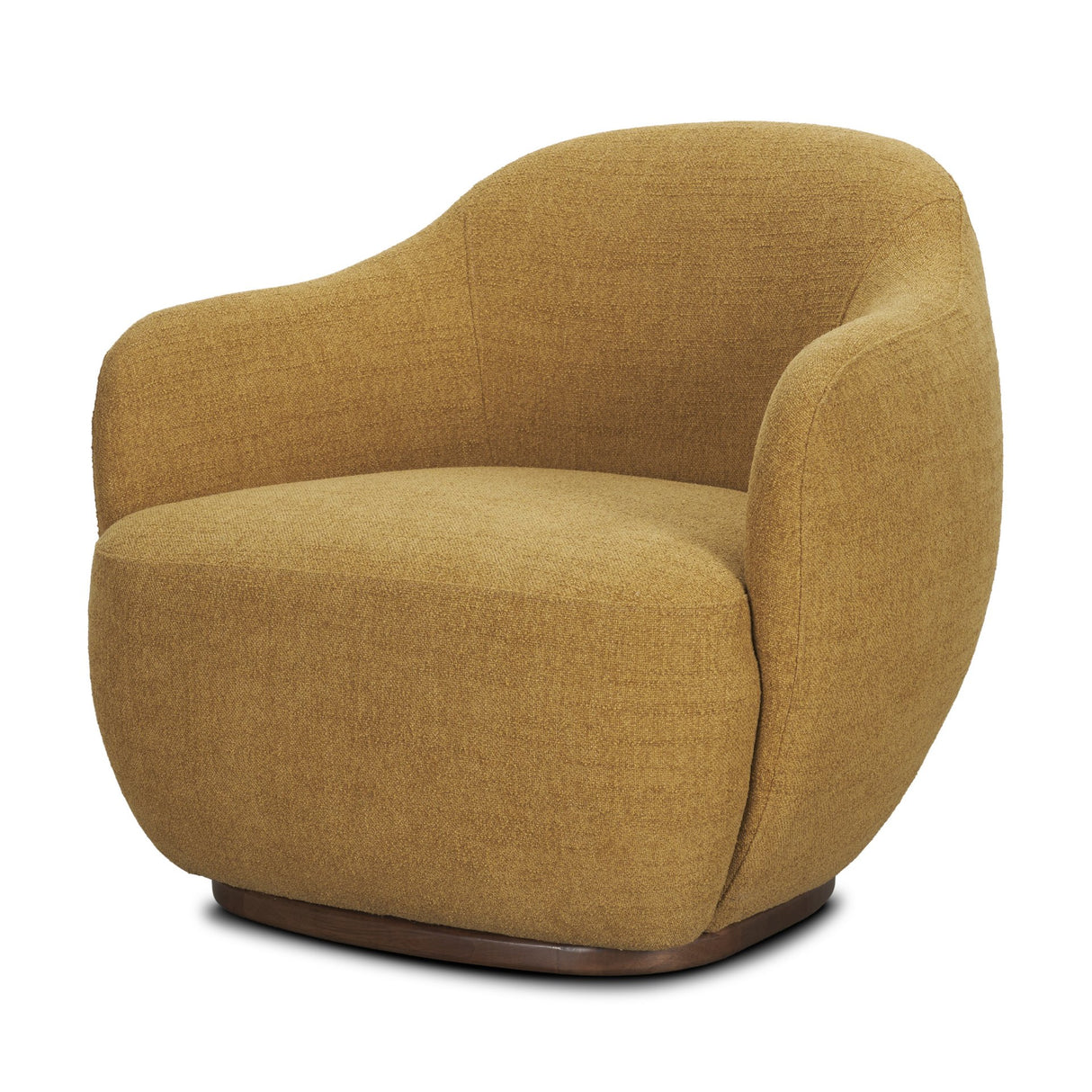 Hudson Mustard Fabric Upholstered Swivel Chair from Mercana - Luna Furniture