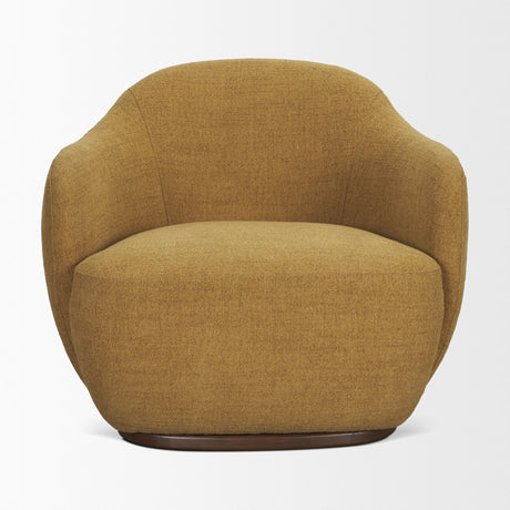 Hudson Mustard Fabric Upholstered Swivel Chair from Mercana - Luna Furniture