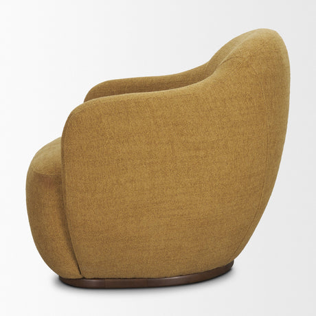 Hudson Mustard Fabric Upholstered Swivel Chair from Mercana - Luna Furniture
