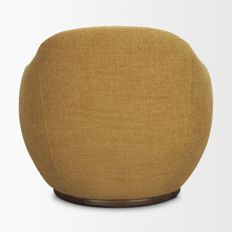 Hudson Mustard Fabric Upholstered Swivel Chair from Mercana - Luna Furniture