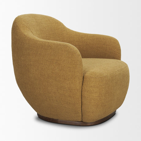 Hudson Mustard Fabric Upholstered Swivel Chair from Mercana - Luna Furniture
