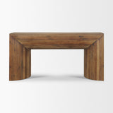 Vance Mid-Dark Brown Reclaimed Wood Rounded Console Table from Mercana - Luna Furniture