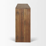 Vance Mid-Dark Brown Reclaimed Wood Rounded Console Table from Mercana - Luna Furniture