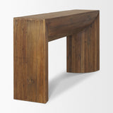Vance Mid-Dark Brown Reclaimed Wood Rounded Console Table from Mercana - Luna Furniture
