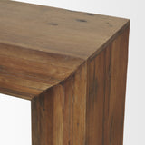 Vance Mid-Dark Brown Reclaimed Wood Rounded Console Table from Mercana - Luna Furniture