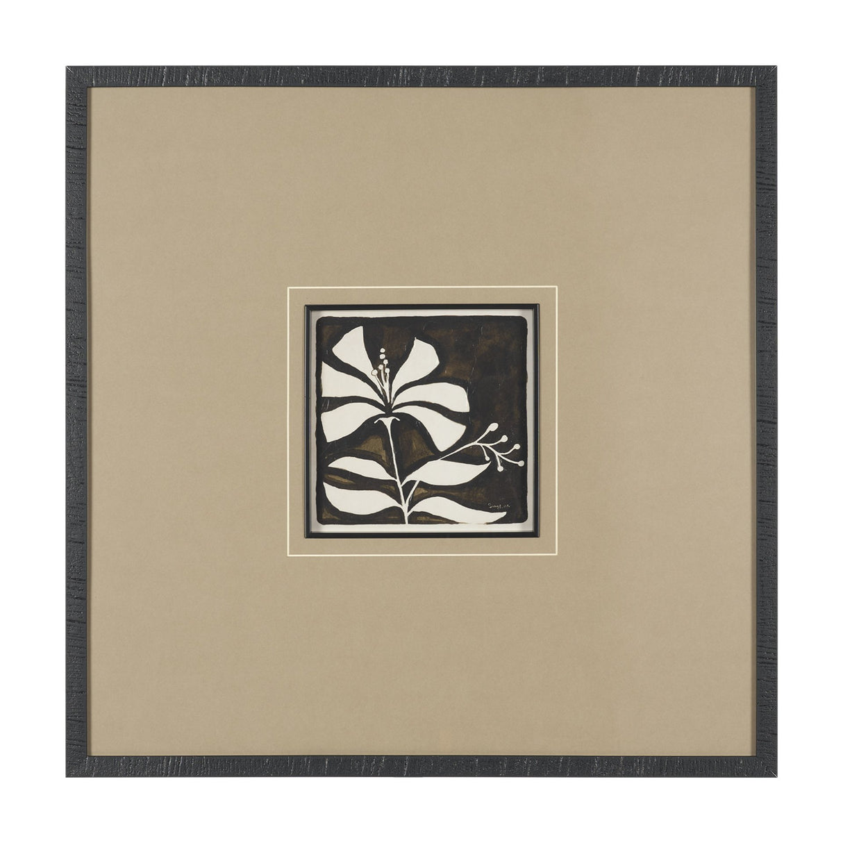 Spanish Tile Dark I by Mercana Studio Textured Framed Artwork Matted under Glass from Mercana - Luna Furniture