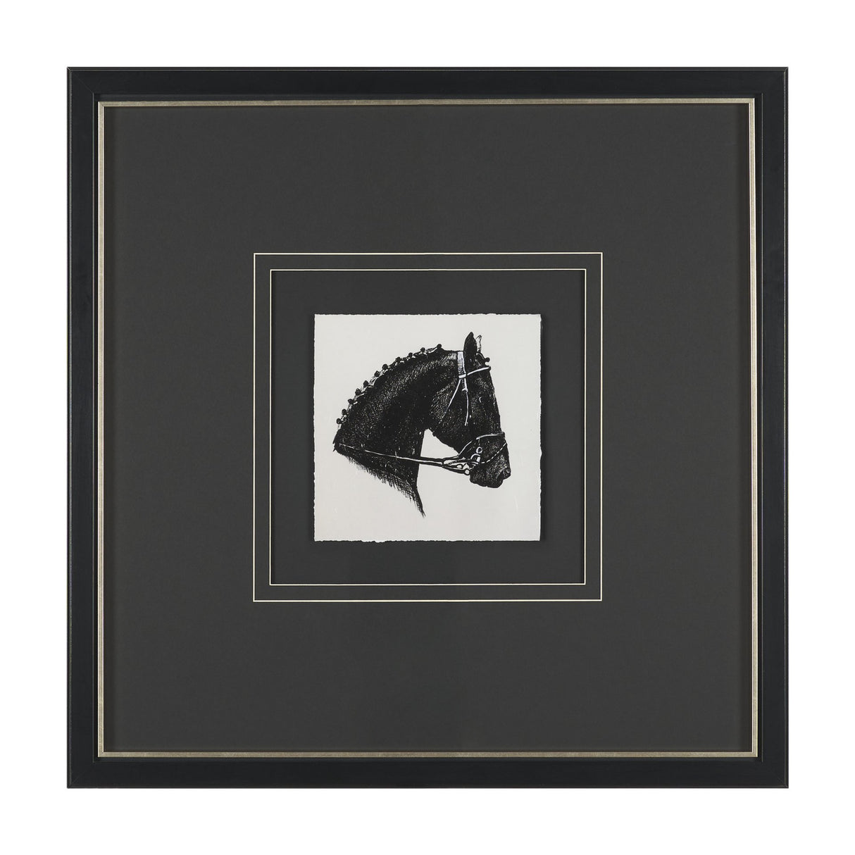 Equestrian Etching IV by Mercana Studio Hand-Embellished Textured Framed Artwork Matted under Glass from Mercana - Luna Furniture