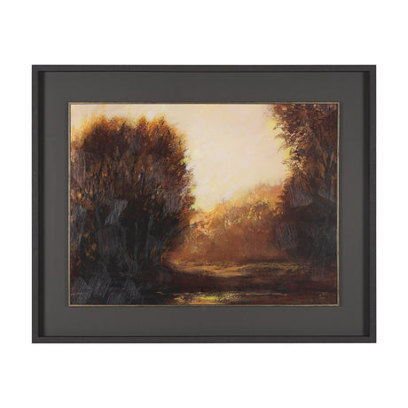 Golden Quiet II by Mercana Studio Hand-Embellished Textured Framed Artwork Matted under Glass from Mercana - Luna Furniture