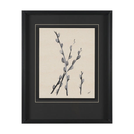 Pussy Willow by Cristina Bartl Villa Hand-Embellished Textured Framed Artwork Matted under Glass from Mercana - Luna Furniture